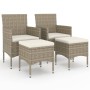 Juego de silla de jardín y taburete 4 piezas ratán PE beige de , Sillas de jardín - Ref: Foro24-310612, Precio: 201,66 €