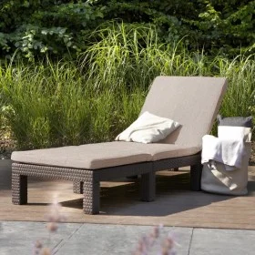 Keter Lounger with cushion Daytona brown by , Loungers - Ref: Foro24-441307, Price: 147,96 €, Discount: %