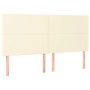 Cabeceros 4 unidades cuero sintético color crema 90x5x78/88cm