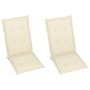 Garden chairs 2 units with cream cushions solid teak wood by , Garden chairs - Ref: Foro24-3062378, Price: 228,27 €, Discount: %