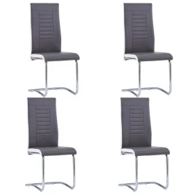 Cantilever dining chairs 4 units gray synthetic leather by , dining chairs - Ref: Foro24-281726, Price: 265,74 €, Discount: %