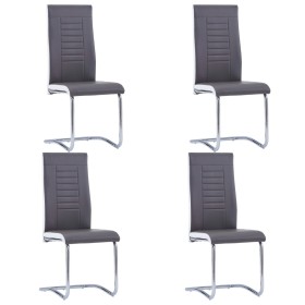 Sillas voladizas de comedor 4 unidades cuero sintético gris de , Sillas de comedor - Ref: Foro24-281726, Precio: 271,46 €, De...