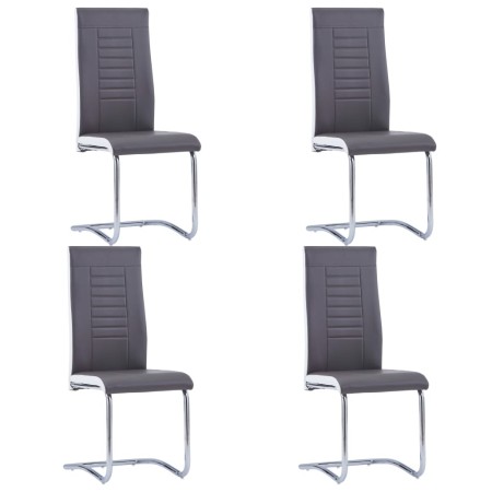 Cantilever dining chairs 4 units gray synthetic leather by , dining chairs - Ref: Foro24-281726, Price: 271,33 €, Discount: %