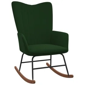 Silla mecedora de terciopelo verde oscuro de , Mecedoras - Ref: Foro24-327745, Precio: 109,98 €, Descuento: %