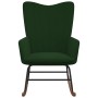 Silla mecedora de terciopelo verde oscuro de , Mecedoras - Ref: Foro24-327745, Precio: 111,59 €, Descuento: %