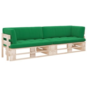 2-seater pallet sofa with impregnated pine wood cushions by , Garden sets - Ref: Foro24-3066678, Price: 266,01 €, Discount: %
