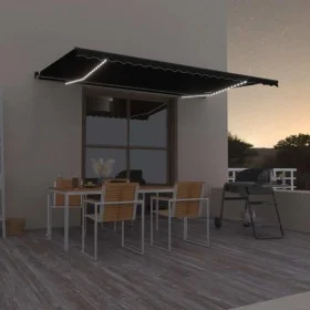 Manual retractable awning with anthracite gray LED light 500x350 cm by , Awnings - Ref: Foro24-3069224, Price: 511,41 €, Disc...