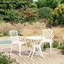 Bistro table and chairs 3 pieces white cast aluminum by , Garden sets - Ref: Foro24-3070582, Price: 397,61 €, Discount: %