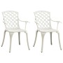 Bistro table and chairs 3 pieces white cast aluminum by , Garden sets - Ref: Foro24-3070582, Price: 430,02 €, Discount: %
