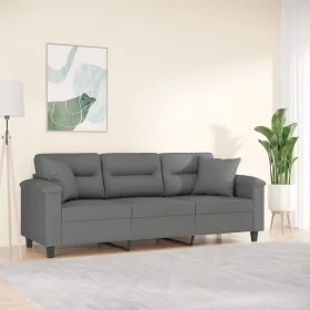 3-seater sofa with dark gray microfiber fabric cushions 180 cm by , Sofas - Ref: Foro24-3200979, Price: 331,71 €, Discount: %