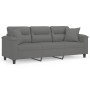 3-seater sofa with dark gray microfiber fabric cushions 180 cm by , Sofas - Ref: Foro24-3200979, Price: 339,22 €, Discount: %