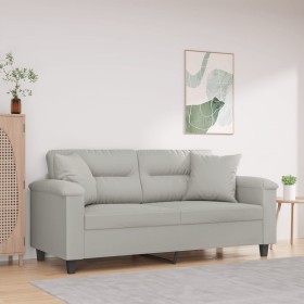 2-Sitzer-Sofa mit hellgrauen Mikrofaser-Stoffkissen, 140 cm von , Sofas - Ref: Foro24-3200972, Preis: 269,87 €, Rabatt: %