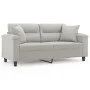 2-seater sofa with light gray microfiber fabric cushions 140 cm by , Sofas - Ref: Foro24-3200972, Price: 215,13 €, Discount: %