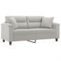 2-seater sofa with light gray microfiber fabric cushions 140 cm by , Sofas - Ref: Foro24-3200972, Price: 269,87 €, Discount: %