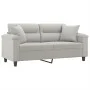 2-Sitzer-Sofa mit hellgrauen Mikrofaser-Stoffkissen, 140 cm von , Sofas - Ref: Foro24-3200972, Preis: 215,13 €, Rabatt: %