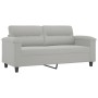 2-seater sofa with light gray microfiber fabric cushions 140 cm by , Sofas - Ref: Foro24-3200972, Price: 269,87 €, Discount: %