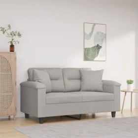 2-seater sofa with light gray microfiber fabric cushions 120 cm by , Sofas - Ref: Foro24-3200966, Price: 275,70 €, Discount: %