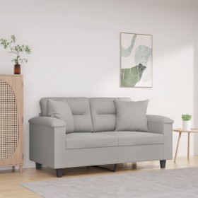 2-Sitzer-Sofa mit hellgrauen Mikrofaser-Stoffkissen, 120 cm von , Sofas - Ref: Foro24-3200966, Preis: 280,61 €, Rabatt: %