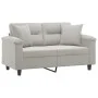 2-seater sofa with light gray microfiber fabric cushions 120 cm by , Sofas - Ref: Foro24-3200966, Price: 275,70 €, Discount: %