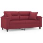 2-seater sofa with red synthetic leather cushions 140 cm by , Sofas - Ref: Foro24-3200991, Price: 261,97 €, Discount: %