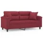 2-Sitzer-Sofa mit roten Kunstlederkissen 140 cm von , Sofas - Ref: Foro24-3200991, Preis: 257,74 €, Rabatt: %