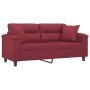 2-seater sofa with red synthetic leather cushions 140 cm by , Sofas - Ref: Foro24-3200991, Price: 261,97 €, Discount: %