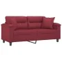 2-Sitzer-Sofa mit roten Kunstlederkissen 140 cm von , Sofas - Ref: Foro24-3200991, Preis: 257,74 €, Rabatt: %