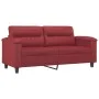 2-Sitzer-Sofa mit roten Kunstlederkissen 140 cm von , Sofas - Ref: Foro24-3200991, Preis: 257,74 €, Rabatt: %