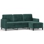 3-Sitzer-Sofa mit dunkelgrünem Samthocker 180 cm von , Sofas - Ref: Foro24-3201176, Preis: 375,98 €, Rabatt: %