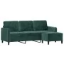 3-Sitzer-Sofa mit dunkelgrünem Samthocker 180 cm von , Sofas - Ref: Foro24-3201176, Preis: 368,71 €, Rabatt: %