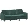 3-seater sofa with dark green velvet stool 180 cm by , Sofas - Ref: Foro24-3201176, Price: 368,71 €, Discount: %