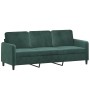 3-Sitzer-Sofa mit dunkelgrünem Samthocker 180 cm von , Sofas - Ref: Foro24-3201176, Preis: 375,98 €, Rabatt: %