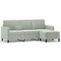 3-Sitzer-Sofa mit hellgrauem Samthocker 180 cm von , Sofas - Ref: Foro24-3201174, Preis: 287,46 €, Rabatt: %