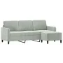 3-seater sofa with light gray velvet stool 180 cm by , Sofas - Ref: Foro24-3201174, Price: 307,27 €, Discount: %
