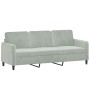 3-Sitzer-Sofa mit hellgrauem Samthocker 180 cm von , Sofas - Ref: Foro24-3201174, Preis: 287,46 €, Rabatt: %