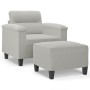 Armchair with stool light gray microfiber fabric 60 cm by , Sofas - Ref: Foro24-3201226, Price: 244,43 €, Discount: %