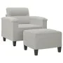 Sessel mit Hocker aus hellgrauem Mikrofaserstoff 60 cm von , Sofas - Ref: Foro24-3201226, Preis: 240,23 €, Rabatt: %
