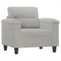 Sessel mit Hocker aus hellgrauem Mikrofaserstoff 60 cm von , Sofas - Ref: Foro24-3201226, Preis: 240,23 €, Rabatt: %