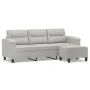 3-seater sofa and stool light gray microfiber fabric 180 cm by , Sofas - Ref: Foro24-3201232, Price: 371,07 €, Discount: %