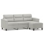 3-Sitzer-Sofa und Hocker aus hellgrauem Mikrofaserstoff, 180 cm von , Sofas - Ref: Foro24-3201232, Preis: 377,50 €, Rabatt: %