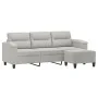3-seater sofa and stool light gray microfiber fabric 180 cm by , Sofas - Ref: Foro24-3201232, Price: 371,07 €, Discount: %