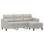 3-Sitzer-Sofa und Hocker aus hellgrauem Mikrofaserstoff, 180 cm von , Sofas - Ref: Foro24-3201232, Preis: 377,50 €, Rabatt: %
