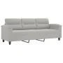 3-Sitzer-Sofa und Hocker aus hellgrauem Mikrofaserstoff, 180 cm von , Sofas - Ref: Foro24-3201232, Preis: 371,07 €, Rabatt: %