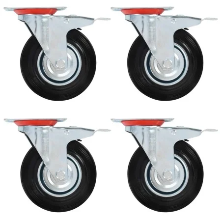 Swivel wheels with double brakes 4 units 125 mm by vidaXL, Material handling - Ref: Foro24-143449, Price: 38,90 €, Discount: %