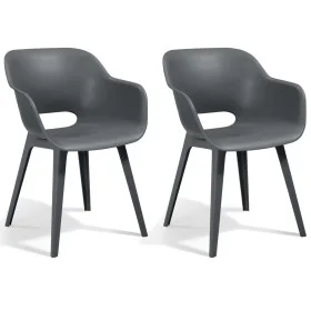 Keter Akola garden chairs 2 units gray by , Garden chairs - Ref: Foro24-431495, Price: 139,07 €, Discount: %