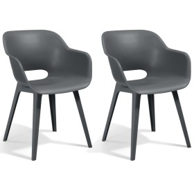 Keter Sillas de jardín Akola 2 unidades gris de , Sillas de jardín - Ref: Foro24-431495, Precio: 139,89 €, Descuento: %