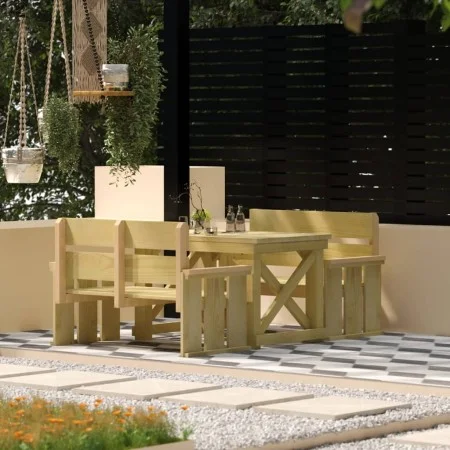 Juego de comedor de jardín 3 piezas madera de pino impregnada de , Conjuntos de jardín - Ref: Foro24-3096616, Precio: 358,17 ...