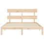 Bed frame with solid wood headboard 160x200 cm by , Beds and slatted bases - Ref: Foro24-3193541, Price: 127,27 €, Discount: %