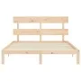 Bed frame with solid wood headboard 160x200 cm by , Beds and slatted bases - Ref: Foro24-3193541, Price: 125,68 €, Discount: %