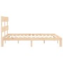 Bed frame with solid wood headboard 160x200 cm by , Beds and slatted bases - Ref: Foro24-3193541, Price: 127,27 €, Discount: %